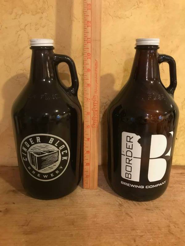 lot 2630 image: Set of Beer Jugs--Cider Block Brewery and Border Brewing Company