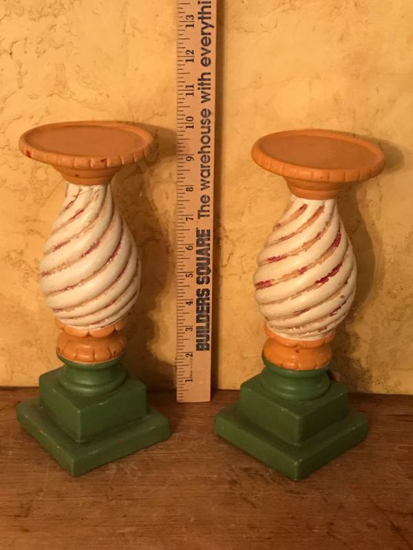 lot 2651 image: Set of 2 Pedestal Candle Holders