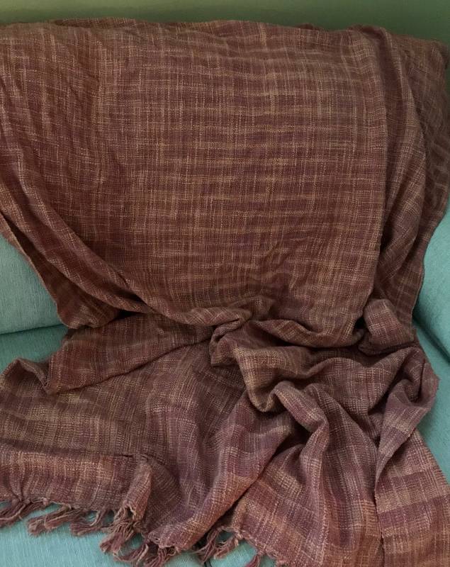 lot 2687 image: Rust Colored Woven throw blanket