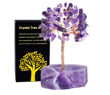 lot 3238 image: Amethyst Crystal Tree of Life,4 Inch Natural Healing Stones,Reiki Energy Money Tree, Handmade with Copper Wire,Feng Shui Spiritual Desk Decor for Office, Home, Meditation Gifts for Women