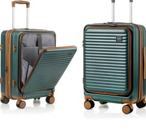 lot 4007 image: Carry On Luggage Airline Approved, 20 Inch Expandable PC Hardside Lightweight Suitcases with Spinner Wheels and TSA Lock (Dark Green, 20 Inch)