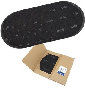 lot 4011 image: HUAALIUCHE 17 Sanding Screen Discs (20 Pack, 60 Grit)- Silicon Carbide Mesh Floor Discs for Hardwood Floor Refinishing & Concrete - Clog-Resistant, Double-Sided, Heavy Duty for Floor Buffers
