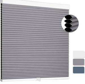 lot 4015 image: Cellular Shades Cordless Blackout Blinds Honeycomb Window Shades for Bedroom, Blinds for Window and Door, Home and Office, White-Grey, 31 W x 64 H SUNFREE