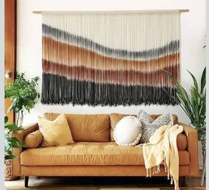 lot 4023 image: Flber Macrame Wall Hanging Macrame Wall Decor Large-Scale Tie-Dye Tapestry Living Home Room Wall Decor 57 Wx 35 L