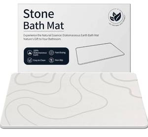 lot 4038 image: Stone Bath Mat Diatomaceous Earth Shower Mat Non-Slip Super Absorbent Diatomite Stone Mats for Bathroom FloorKtichen Cuonter Quick-Drying Easy to Clean (2416White)