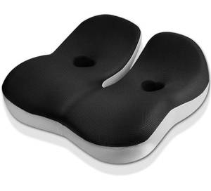 lot 4044 image: Seat Cushions,Comfort Memory Foam Cushion for Office Chair,Car Seat, Donut Cushion for Coccyx,Tailbone Pain Relief,Larger Size for Short Drivers,Long Sitting Office Workers (Balck&Gray)