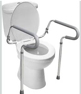 lot 4050 image: HealthSmart Adjustable Toilet Safety Rails for Seniors, Medical Grade - HandicapToilet Safety Frames for Disabled, Non-Slip Padded, 300lb Capacity Commode Chair with Arms, Toilet Helper for Elderly