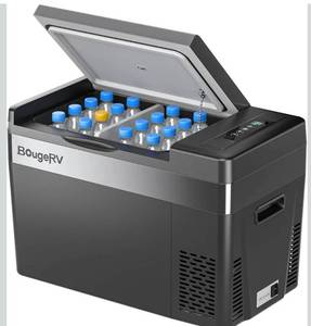 BougeRV 12 Volt Refrigerator 12V Car Fridge 30 Quart Portable Freezer Compressor Cooler Compressor Freezer, 12/24V DC 110~240V AC, -8~50F for Truck RV SUV (Black)