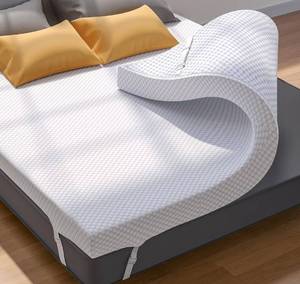 lot 4063 image: PERLECARE 3 Inch Gel Memory Foam Mattress Topper for Pressure Relief, Premium Soft Topper for Cooling Sleep, Non-Slip Design with Removable & Washable Cover, CertiPUR-US Certified - Full