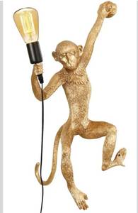 lot 4083 image: Monkey Wall Lamp, Creative Monkey Shape Plug in Wall Sconces, Resin Retro Indoor Decorative Animal Light Fixture for Bedroom, Living Room, Childrens Room and Home Decoration