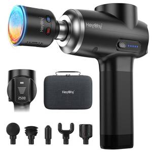 lot 4101 image: HEYCHY Percussion Massage Gun Deep Tissue with Heat and Cold Head, Portable Handheld Muscle Massager, Percussion Back Body Masajeador 12mm Amplitude for Athletes, FSA Eligible & HSA Approved