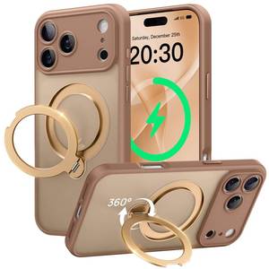 lot 4109 image: Peerock 360° Spin Magnetic Stand for iPhone 17 Pro Max Case, Fit for MagSafeMilitary ProtectionFull Camera Protection Adjustable Kickstand iPhone Case for iPhone 17 Pro Max 6.9, Brown