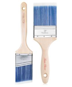 lot 4110 image: Bates - 2 Pack, 3 Inch & 2.5 Inch, Wood Handle, Paint Brushes Set, Professional House, Trim, Sash Paint Brush