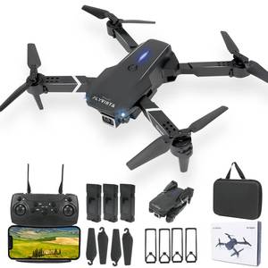 lot 4112 image: FLYVISTA Mini Drone with Camera for Adults Kids, 1080P WiFi FPV Camera Drone with 3 Batteries, One-Click Take OffLanding, Altitude Hold, Headless Mode, 360° Flips, 3-Gear Speeds, Emergency Stop, Carrying Case, Toys Gifts for Kids and Adults Beginner