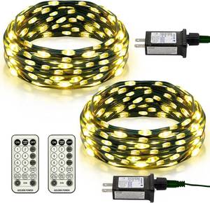 lot 4115 image: 2 Pack Fairy String Lights Plug in, 33Ft Green Wire 100 Micro Starry LED Outdoor String Lights with 8 Modes Timer IP68 Waterproof Twinkle Lights for Bedroom Garden Christmas Home Decor (Warm White)
