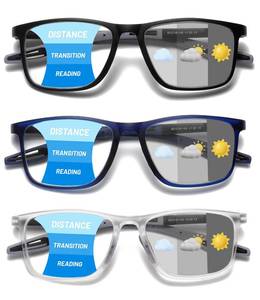 lot 4119 image: Hubeye Photochromic Progressive Reading Glasses for Men and Women Ultralight Flexible Anti-Blue Light Readers Navy blueClearBlack2.25