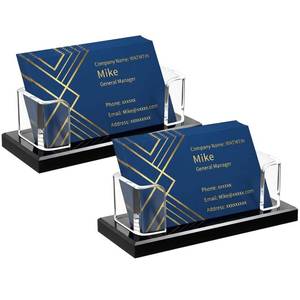 lot 4131 image: WATMTIN 2 Pcs Acrylic Business Card Holders, Clear Horizontal Business Card Display Stand, Acrylic Cards Display Holder for Desk Accessories Women and Men Office Home Exhibition