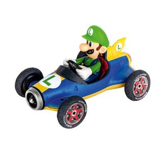 lot 4155 image: Carrera RC Official Licensed Mario Kart Mach 8 Luigi 1 18 Scale 2.4 Ghz Remote Radio Control Car with Rechargeable Lifepo4 Battery - Kids Toys BoysGirls, (Model 181067)