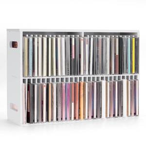 lot 4161 image: SANFURNEY 52 Slots CD Storage Holder, Wall-Mounted CD Display Stand Jewel Cases Organizer Rack, Stackable Disc Case Holder for Theatre Room