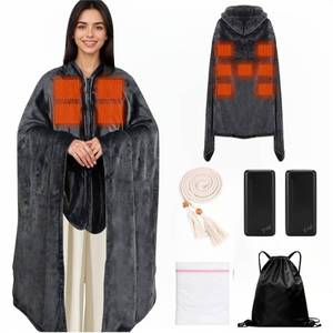 lot 4163 image: Safeeze Large Portable Heated Blanket 71 x 43, Includes 2 Portable 20000mAh 7.4V Power Banks, 11 Heating Zones, 3 Heat Settings, 1-6H Timer, Machine Washable, with Laundry Bag, Waist Belt &amp Backpack