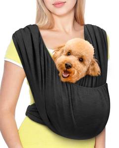 lot 4180 image: Snqqmtt Dog Sling Swaddle Carrier Small Dog Cat Front Facing Carrier for Chest, Hands Free Puppy Carrying Sling Hold for Small Pet up to 13lbs, Adjustable Size, Reducing Back Stress (Black)