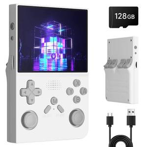 lot 4182 image: R40 Retro Handheld Game Console - 128GB with 25K Games, 3.5 Inch IPS Screen, 3000mAh Battery, Type-C, Reverse Charging, Portable Arcade Video Gaming Console(White)
