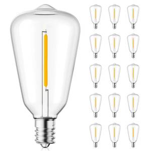 lot 4196 image: Brightown 15 Pack ST38 LED Light Bulbs, Outdoor String Light Replacement Dimmable Shatterproof Bulbs, 0.6W Equivalent to 7W Incandescent Bulbs, E12C7 Base (Not Work with Solar String Lights)