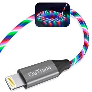 lot 4197 image: LED iPhone Charger Cord Light Up Lightning Cable  MFi Certified Apple Charger  Cool USB Fast Charging for iPhone 12 11 Pro Max XR X SE 8 Plus, iPad iPod and More (Multicolored, 3ft)