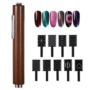 lot 4199 image: 10 PCS Cat Eye Magnet for Nails, 3 in 1 Nail Magnet for Cat Eye Gel Nail Polish, Square Round Cateye Effect Nail Art Tools for Women, Girls in Home DIY, Artistic Designs(Brown)