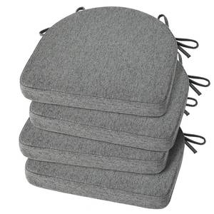 lot 4210 image: Shinnwa Kitchen Chair Cushions Set of 4, Non-Slip Dining Chair Cushions with Ties and Machine Washable Cover, 4 Pack, 17 x 16.5 x 2in, Dark Gray