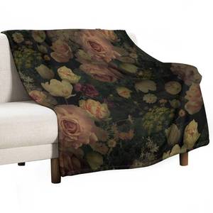 lot 4227 image: JanJCurt Black Floral Blanket, Rustic Watercolor Botanical Rose Peony Vintage Leaves Plant Boho Gothic Print Throw Blankets for Bed Living Room Bedding Couch Soft Decor, 30x40