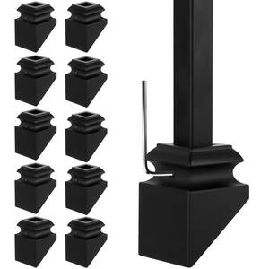 lot 4279 image: Gyykzz 8 Pack Iron Baluster Slant Shoes with Screw, Stair Baluster Shoes Slant Angle Use for 12 Square Iron Balusters, Matte Black Wrought Balusters Shoes for Staircase Spindle Interior