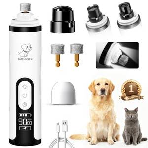 lot 4284 image: PleySyncz Upgraded Silent Dog Nail Grinder, Cordless Grooming Pro Nail Grinder with 3 Adjustable Speeds & Led Light, Painless Paws Grooming for Small Medium Large Dogs & Cats (2 Replacement Heads)