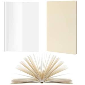 lot 4300 image: Trandraft Notebook with Clear Plastic Cover, Beige Hardcover and Lined Pages with 200 Pages, Transparent Waterproof PVC Notebook Strong Plastic Protective Cover for Books(A5)