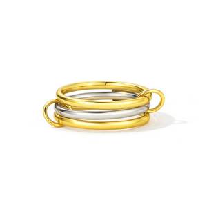 lot 4305 image: GAOKOXI Chunky Gold and Silver Statement Rings Set for Women Gold Stackable Knot Rings Non Tarnish Vintage Gold Cubic Zirconia Ring Trendy Costume Jewelry