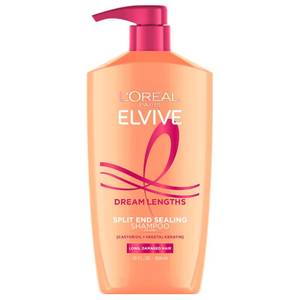 lot 4329 image: LOreal Paris Elvive Dream Lengths Restoring Shampoo With Fine Castor Oil and Vitamins B3 and B5 for Long, Damaged Hair, Visibly Repairs Damage Without Weighdown With System, 28 Fl Ounce