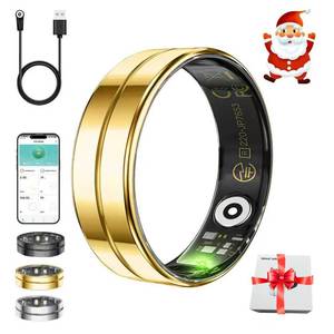 lot 4331 image: ZBNMY White Elephant Gifts for Adults,Gifts Christmas for Women Men,Smart Ring for Women Men - Sleep MonitoringBlood OxygenMotion Tracking,Waterproof & No Subscription Required NewGold 8