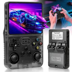 lot 4345 image: R36S Handheld Game Console, Retro Game Console with 3.5-in IPS HD Screen, Video Game Consoles with 64GB Memory, Ultra-Long Standby Time, Perfect for Travel & Outings, Gift for Adults Teens Kids (Black)