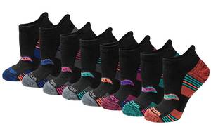lot 4355 image: Saucony Womens RunDry Performance 8, 16 Pairs Heel Tab Athletic Socks, S-L, Assorted Darks (8 Pairs), Large
