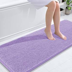 lot 4387 image: OLANLY Bathroom Rugs 59x24, Extra Soft Absorbent Chenille Bath Rugs, Rubber Backing Quick Dry, Machine Washable Bath Mats for Bathroom Floor, Tub and Shower, Home Decor Accessories, Lavender