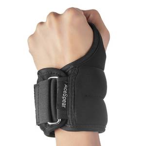 lot 4395 image: AceSpear Wrist Weights with Thumb Loops Lock for Men Women 1lb2 2lbs2 3lbs2 Ankle Weights Weighted Gloves for Running Strength Training Walking Exercises (Black, 3 lbs x 2)
