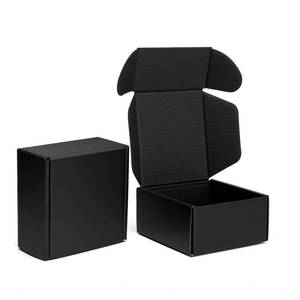 lot 4397 image: Mcfleet 4x4x2 Black Shipping Boxes - Corrugated Cardboard Mailing Box Packaging for Small Business - Tab Locking Literature Mailer Flat Empty Gift Packing Supplies 24 Pack