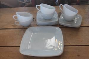 lot 3919 image: Vtg. Fire King Delphite Blue Dishes