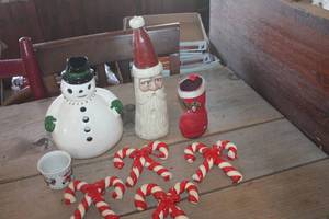 lot 4024 image: Vtg. Santa Candle, Ornaments & More