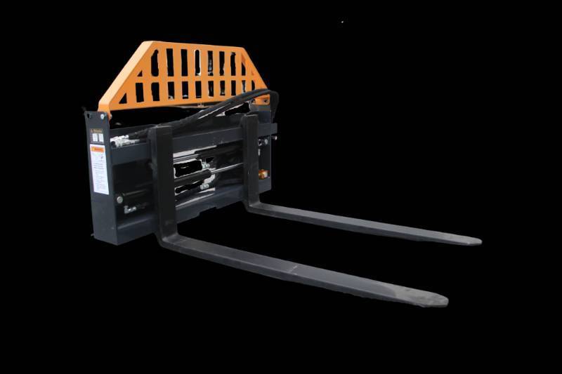 lot 2162 image: Unused Wolverine Skid Steer Pallet Forks Hydraulic Adjustable  PFA-11-3300G - 4,000lb Rating