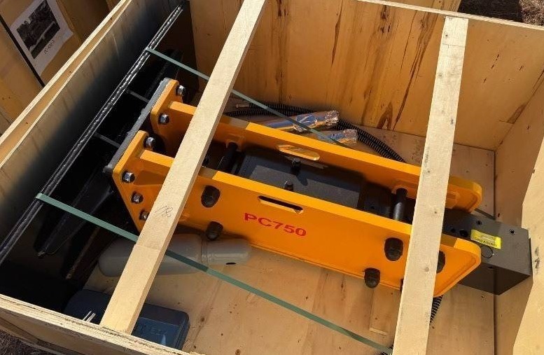lot 5483 image: Unused TOFT 750 Hydraulic Skid Steer Hammer for Skid Steer Loader