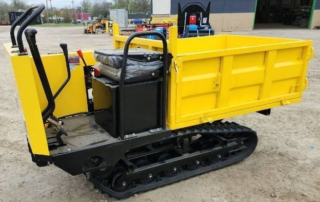 lot 5181 image: Unused SDLANCH CD25 Tracked Hydraulic DumperHauler-3307lb Load Capacity-RATO 420cc Gasoline Engine Top Speed 9.32mph Sides & Tailgate Fold Down or Removable for Flatbed Hauling-Electronic Ignition-Small Turn Radius