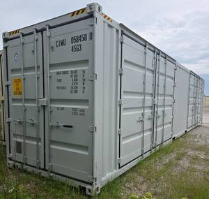 lot 1036 image: One Way Trip 40 Long Tall High Cube Container with Double Rear & Two (2) Side Double Doors - Used One Time To Ship To Mother Road Auctions & SalesWeather, Rodent & FireproofDelivery Available