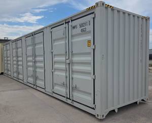 lot 1033 image: One Way Use - 40 Long High Cube Container with Double Rear & Four (4) Side Double Doors - Used One Time To Ship To Mother Road Auctions & Sales -Weather, Rodent & FireproofDelivery Available