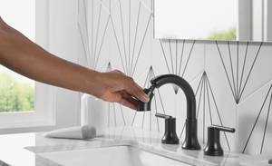 Delta Trinsic Pull-Down Widespread Bathroom Faucet - Matte Black